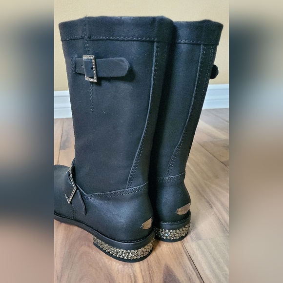 Jimmy Choo Brushed Suede Combat Boots with Crystals, Size 36½ - Picture 5 of 11